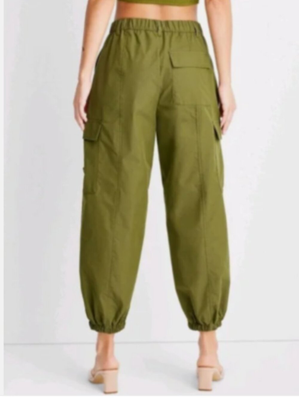FUTURE COLLECTIVE HIGH RISE CARGO PANT GREEN STREETWEAR FESTIVAL FIERCE CHIC XS - Picture 4 of 6